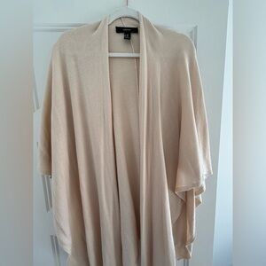 Beige Open Front Cardigan